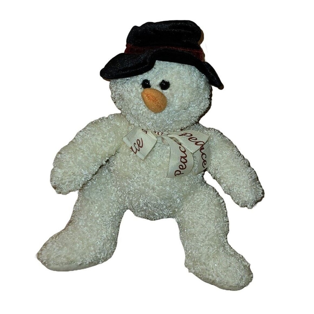 SNOWMAN Plush PEACE Russ Berrie RB Target Christmas Stocking Stuffer 10"